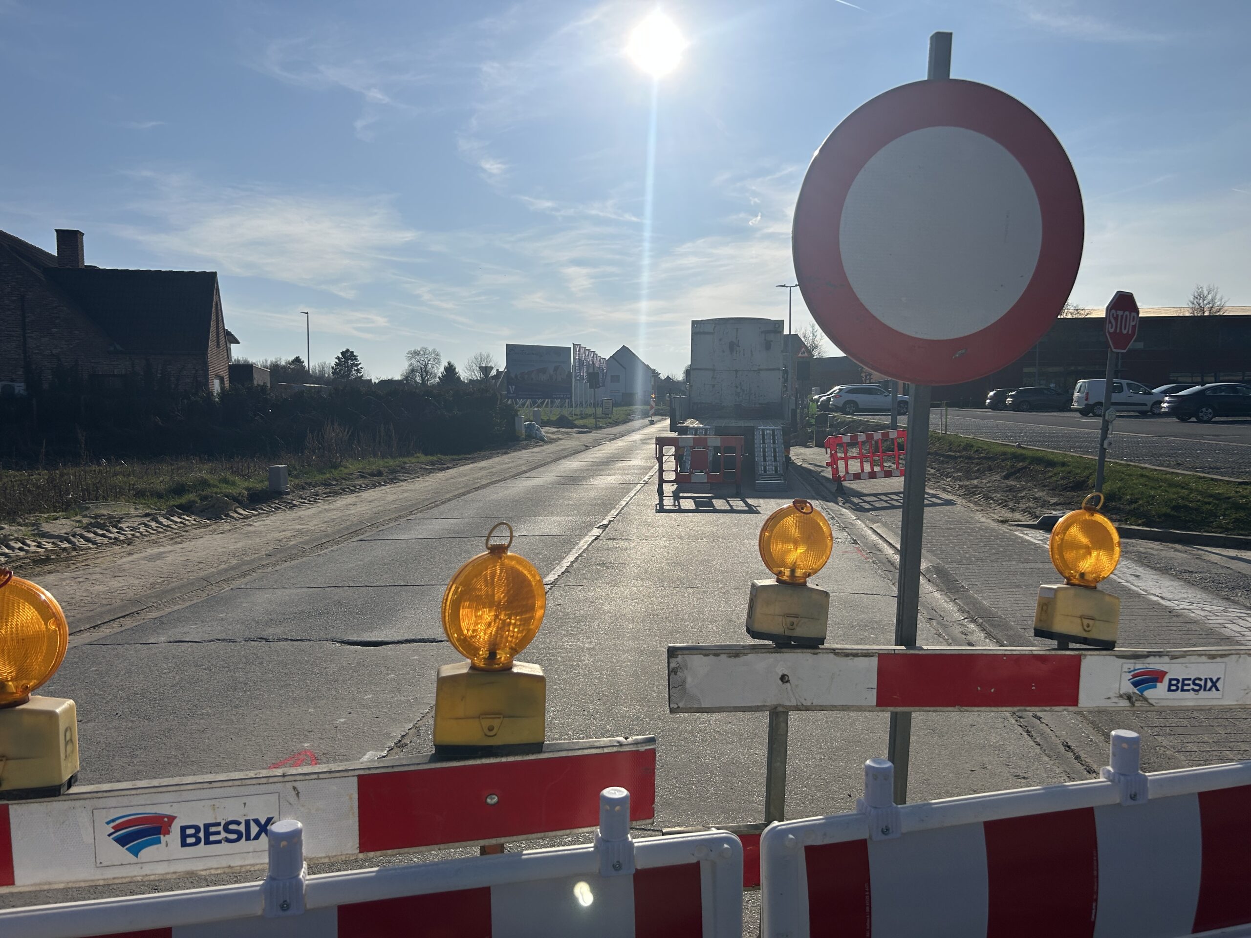 Werken in de Kerkomsesteenweg van Boutersem